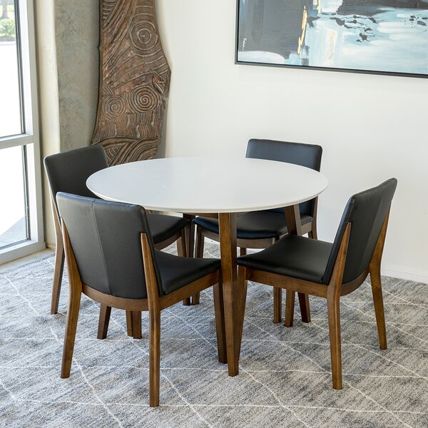 5 Piece Rubberwood Dining Set